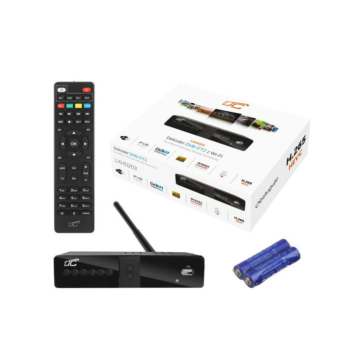 Receptor Digital Terestru TV Tuner DVB-T/T2 HD203 HEVC H.265 WiFi cu telecomandă programabilă LTC