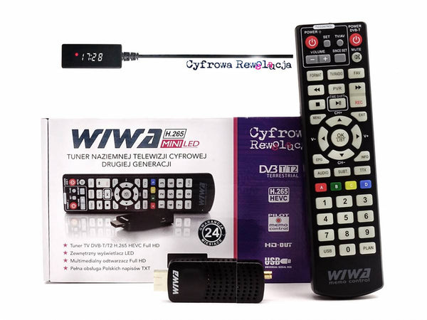 Receptor DVB-T/T2 H.265 Hdmi cu afișaj mini Wiwa ideal pentru recepția noului semnal DVB T2