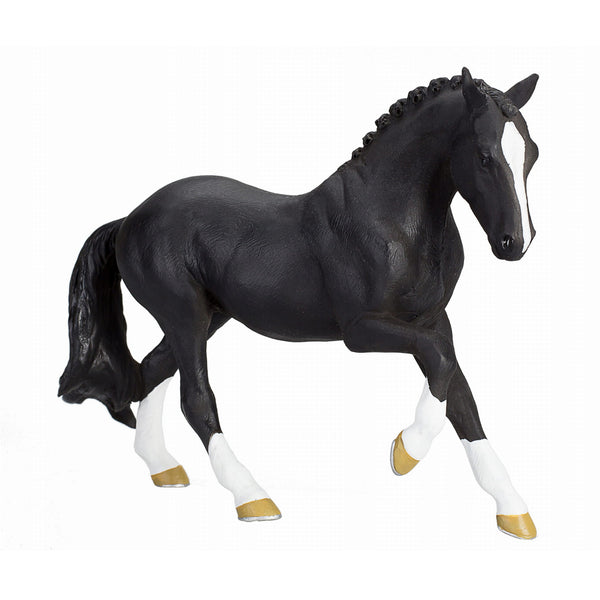 Figurina Armasar hanoverian Negru, Animal Planet, 16 cm x 3,5 cm x 11 cm