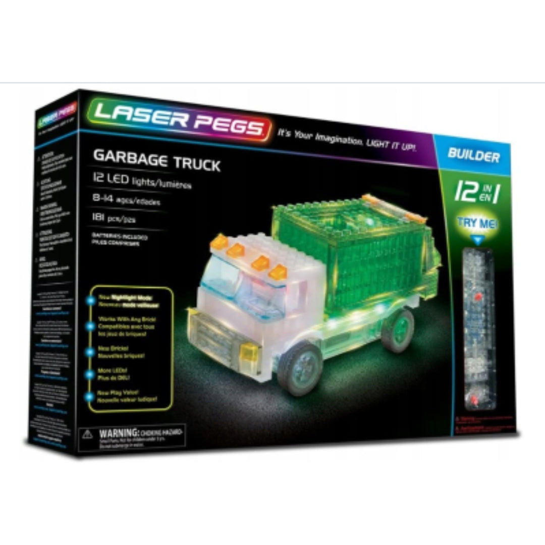 Vehicule de reciclare 12 modele Laser Pegs Cărămizi cu LED-uri