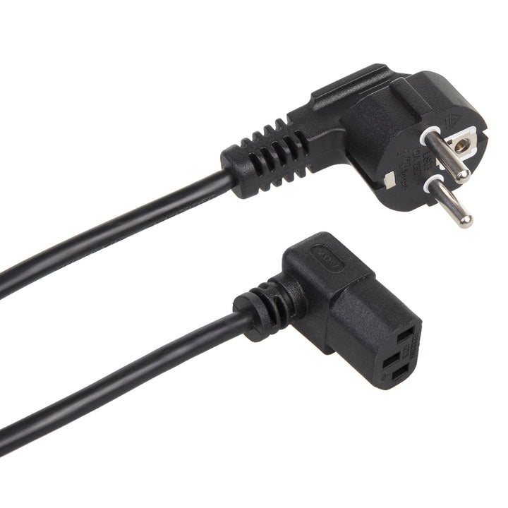 Cablu de alimentare cu un conector inclinat Maclean , MCTV-854, 3 pin /conector EU 3m , negru