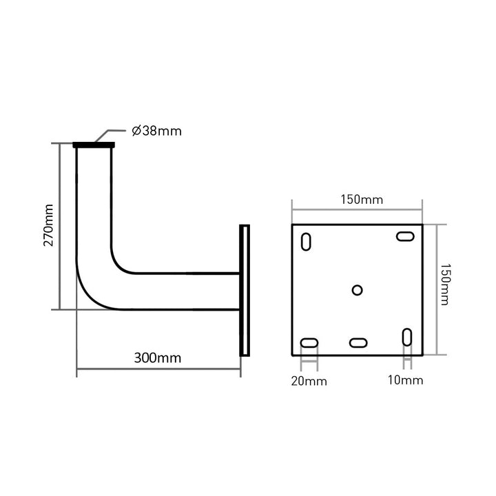 Suport pentru antena de satelit Maclean, balcon/față, 30cm, MCTV-924