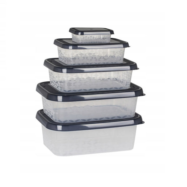BranQ 2205 Set de trei recipiente de plastic pentru alimente, sigure pentru microunde
