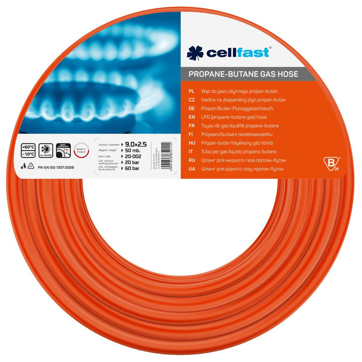 Furtun gaz GPL, Cellfast 20-002, 9x2,5 mm, lungime 50 m