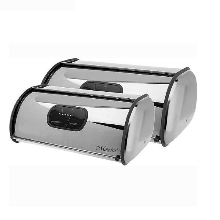 MAESTRO MR-1675 2 x Bread Bin Set Breadbox Bun Rolls Container de depozitare 2 dimensiuni diferite