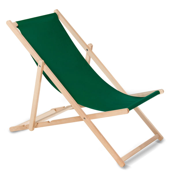Șezlong de gradina pliabil din lemn de fag fără cotieră, verde inchis