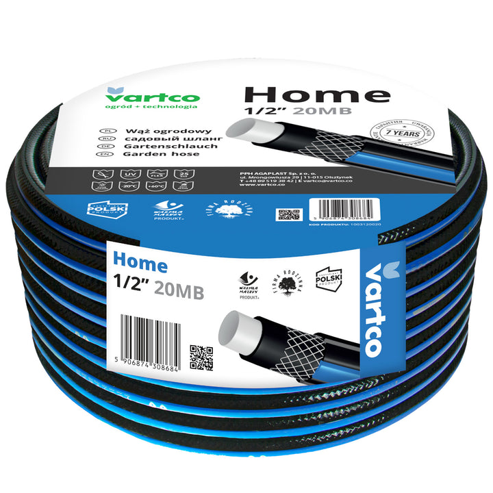 Furtun flexibil de gradina Vartco Home, 4 straturi, 1/2", 20m