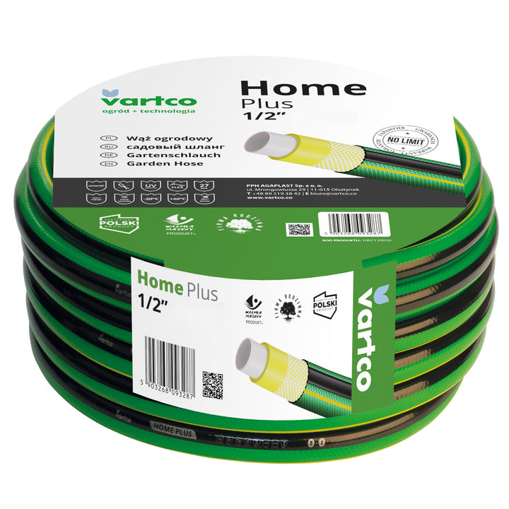 Furtun flexibil de gradina Vartco Home Plus, 4 straturi, 1/2", 30m