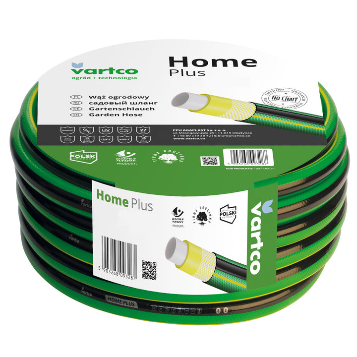 Furtun flexibil de gradina Vartco Home Plus, 4 straturi, 3/4", 20m