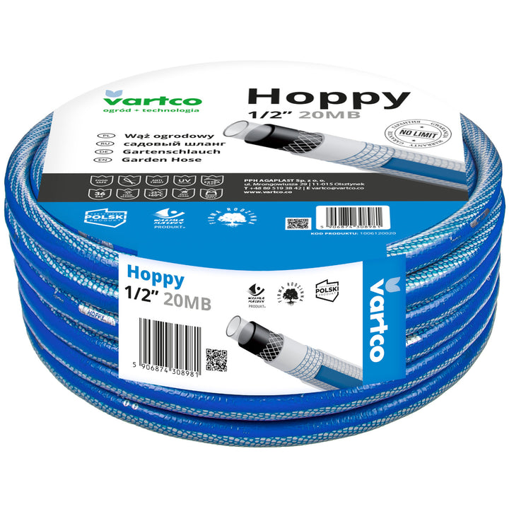 Furtun de gradina flexibil Vartco Hoppy, 6 straturi, 1/2", 20m