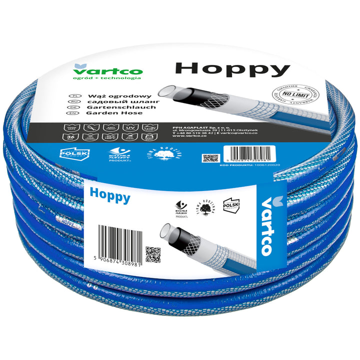 Furtun de gradina flexibil Vartco Hoppy, 6 straturi, 1/2", 30m