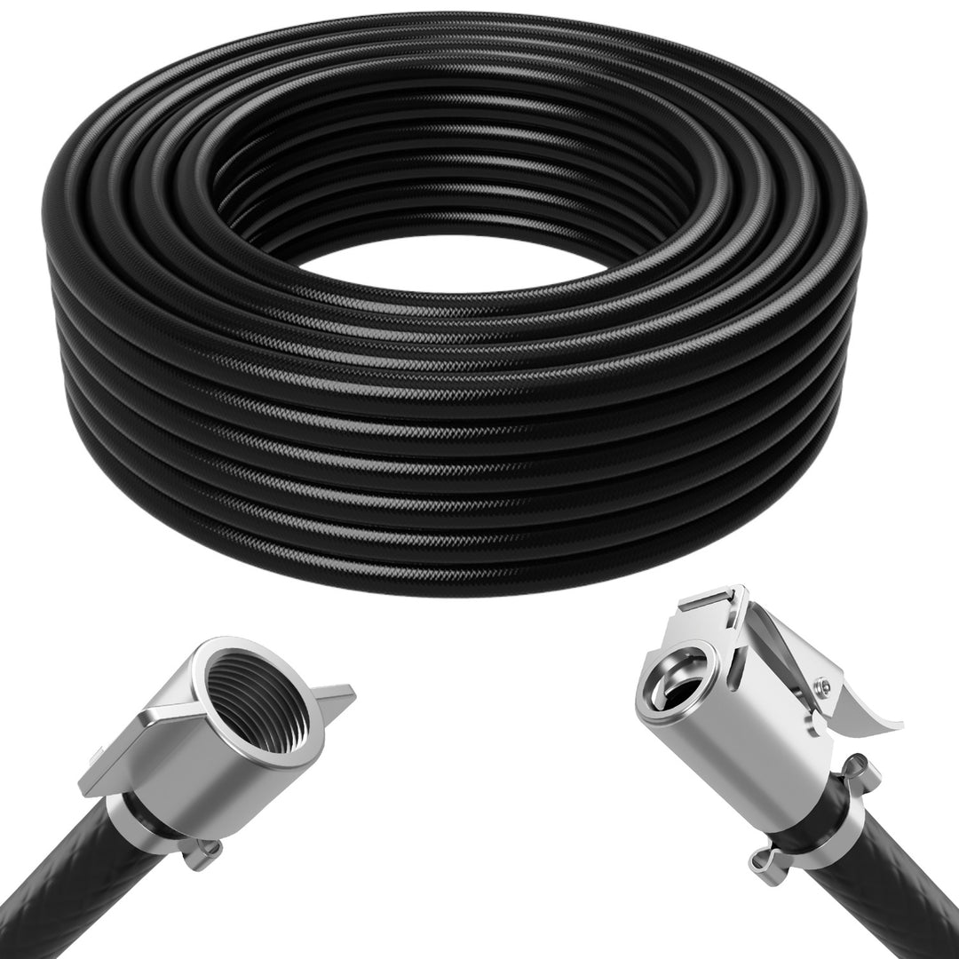 Furtun Aer Comprimat pentru Compresor 12m, 5 x 2mm, 20 bari, Negru