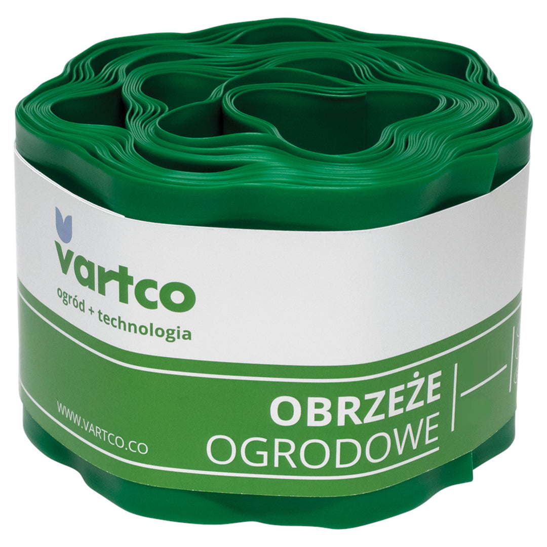 Bordura gazon din plastic, Vartco, ondulat, 15cm x9m, Verde