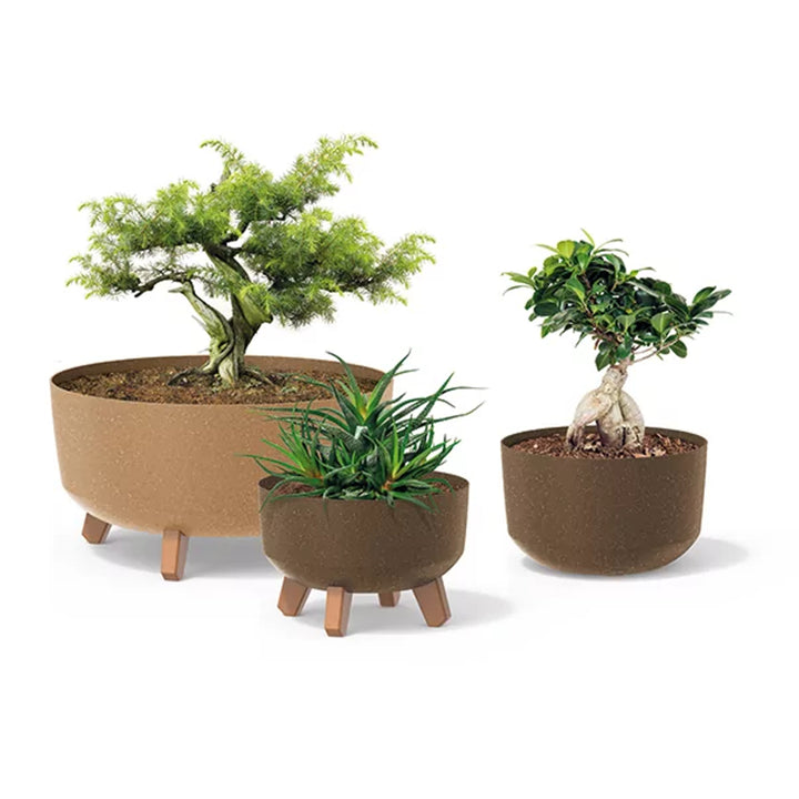 Ghiveci de flori cu picioare detasabile, 380mm, DGRL400LW, Eco Alb
