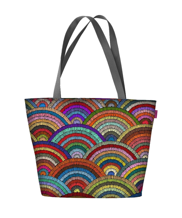 Geantă de umăr cu fermoar, potrivita pentru A4, multicolor