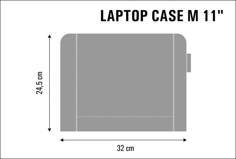 Husa pentru laptop Triangle 11", Bertoni, negru cu triunghiuri albe