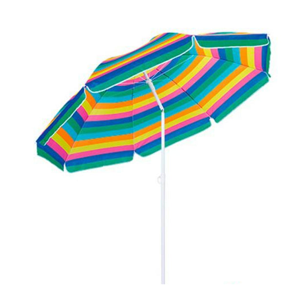 Umbrela de plaja reglabila, din nailon, 160 cm, multicolora
