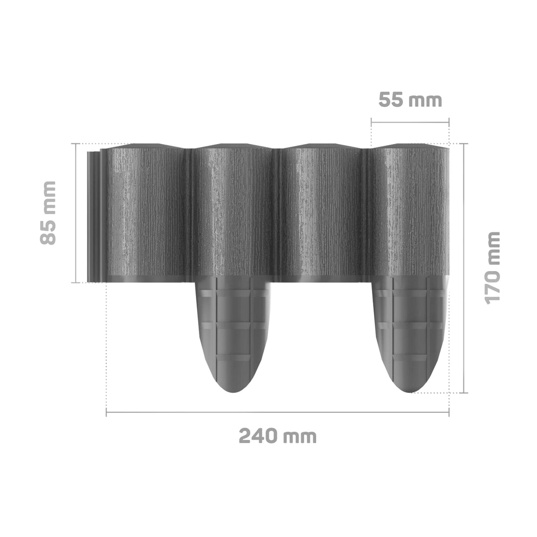 Cellfast Palizzata Da Giardino Standard Marrone, Altezza 25,5 Cm, Lunghezza 2,3 M - Foto 13