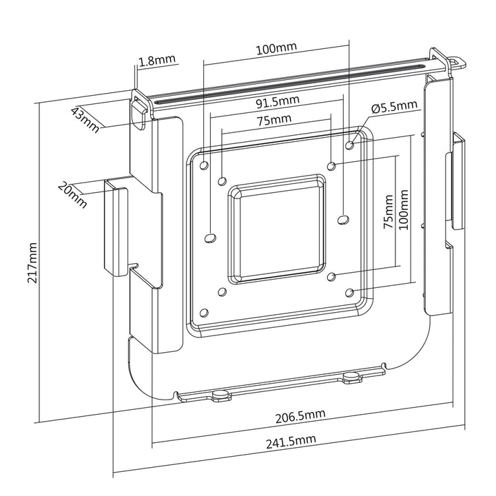 Suport pentru MAC Mini, MC-473, alb, Vesa 75x75, 100x100