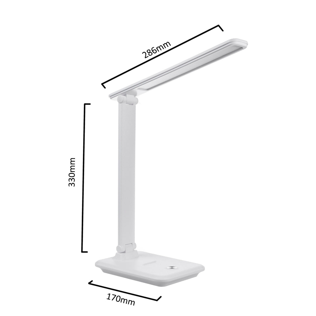 Lampa de birou LED, 9W, Maclean MCE614W, 45 cm, alb, IP20, 3000K 4500K 6500K