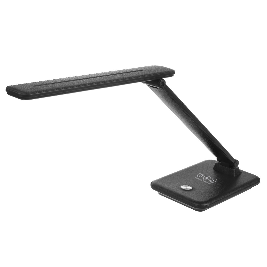 Lampa de birou LED, 9W, Maclean MCE616B, negru cu încărcător Qi cu inducție