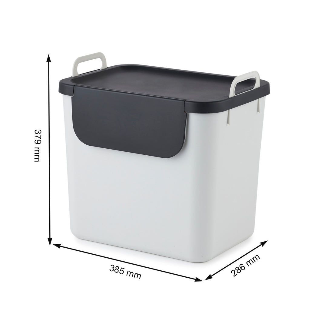 Cos pentru colectare selectiva Rotho Jive, 30 L, alb, doua manere