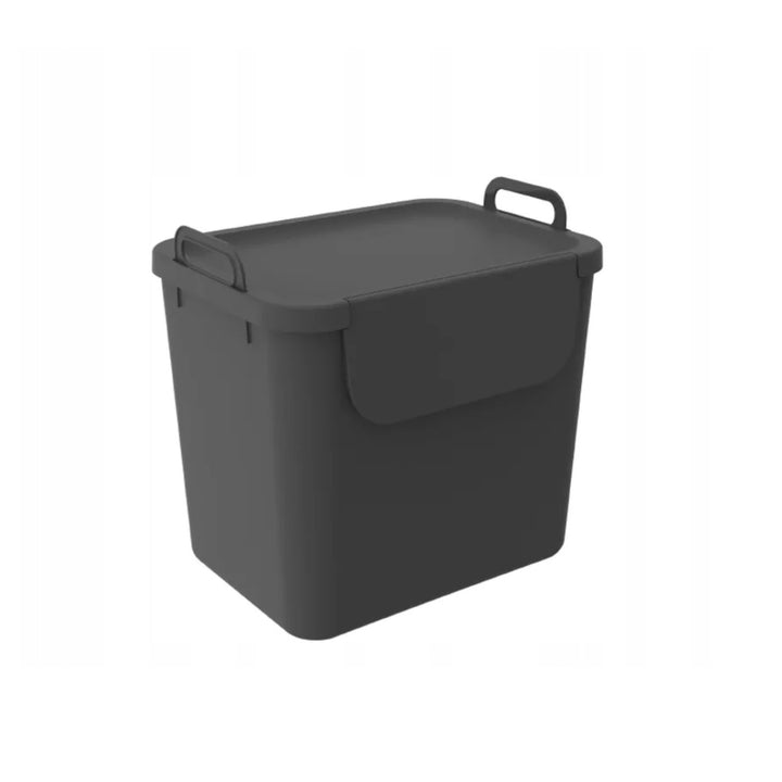 Cos pentru colectare selectiva Rotho Jive, 30 L, antracit, doua msnere