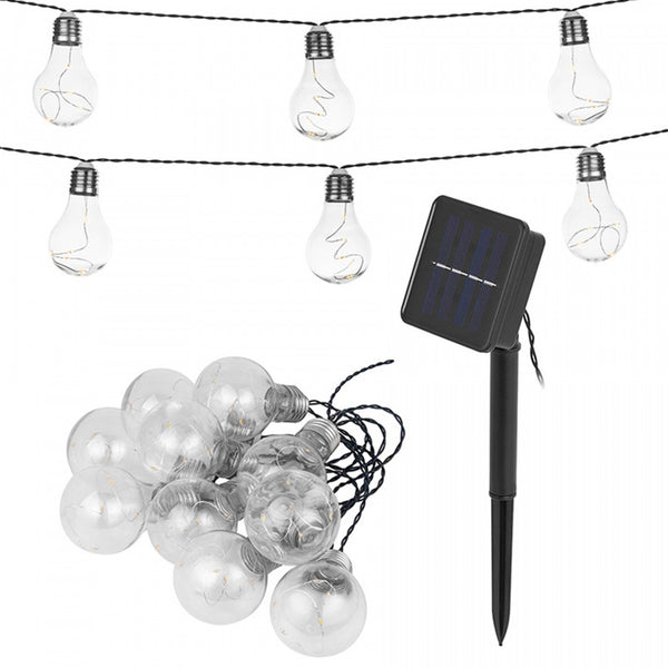 Ghirlanda solara Tracer, 50 LED-uri, 10 becuri, transparent