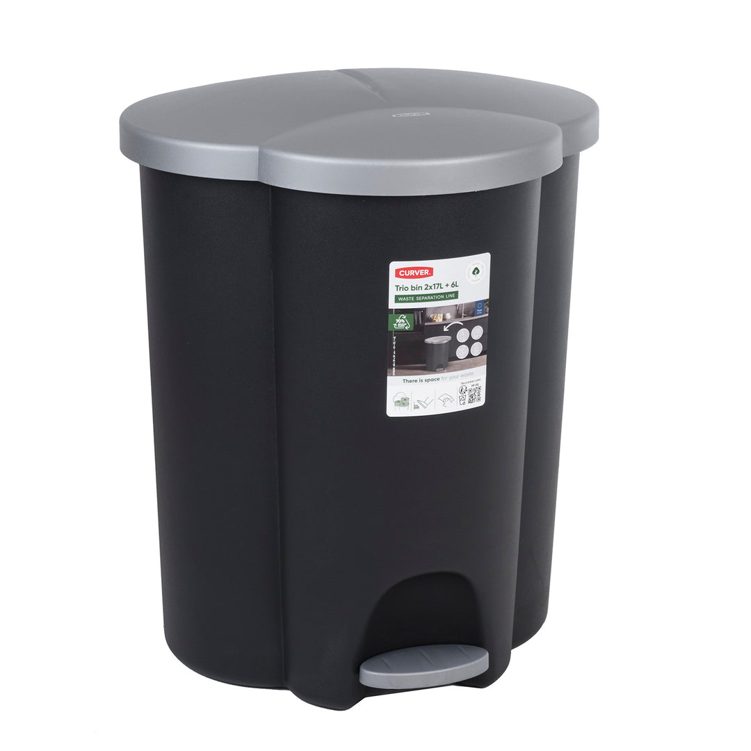 Cos pentru colectare selectiva, Curver Treio, 40 L, multicolor