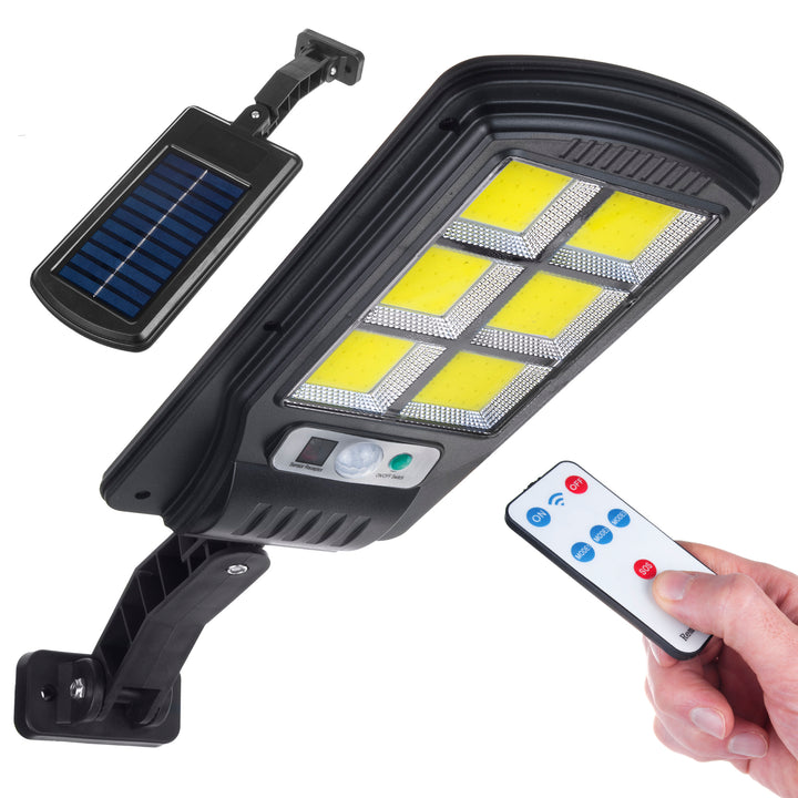 Aplica de perete solara LED, Maclean MCE446, negru, IP54, 4W, 400lm, 6500K, Li-ion 1200 mAh, 3 moduri de funcționare