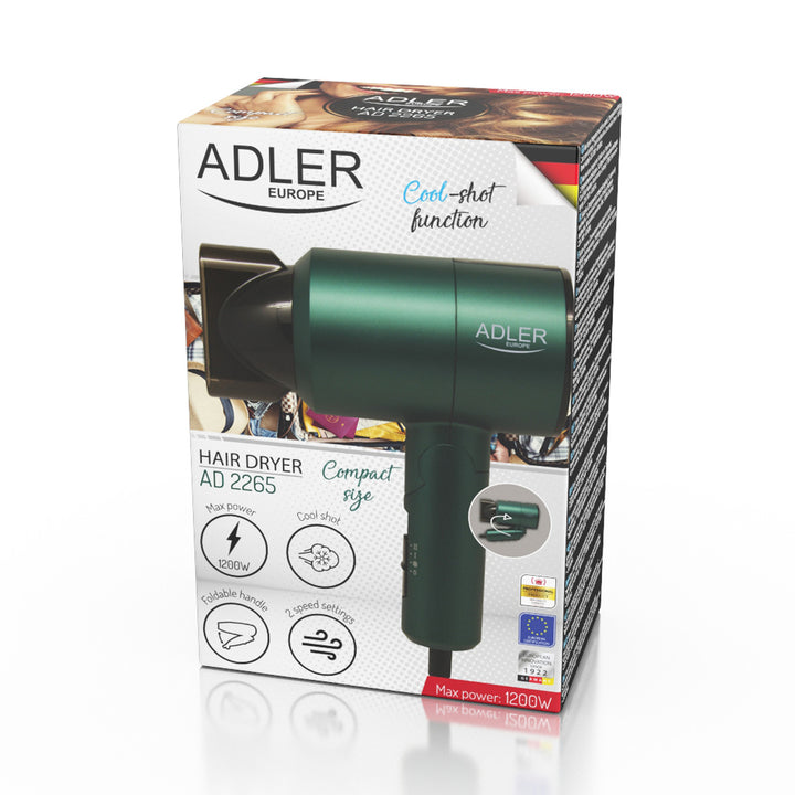 Uscător mic 1200W Adler AD 2265 cu mâner rabatabil Adler AD 2265 cu mâner rabatabil