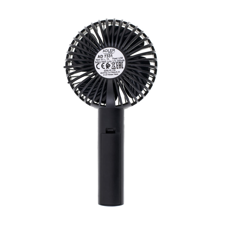 Mini ventilator, Adler, Portabil, 9 cm 3,5” USB, negru