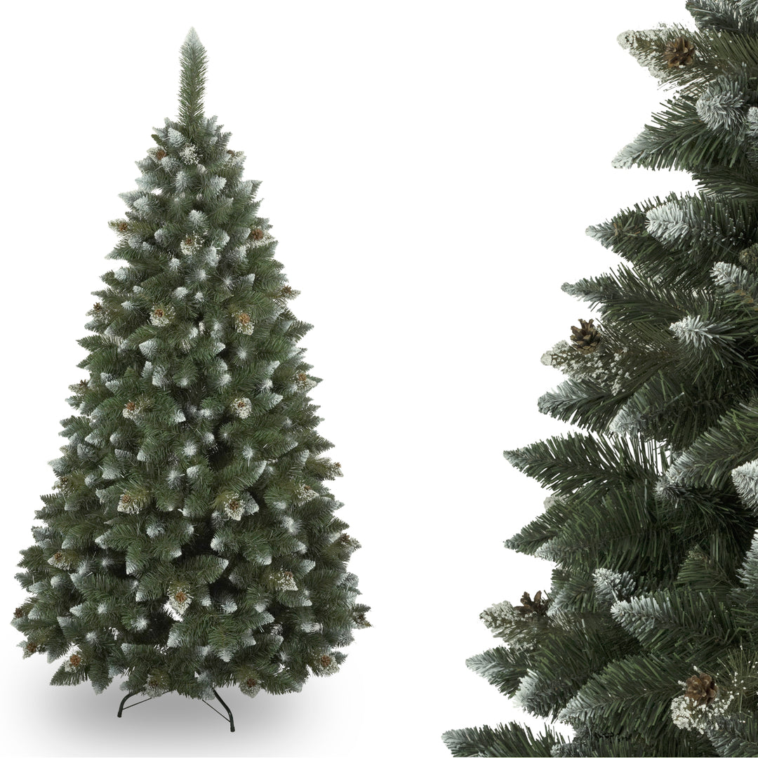 Brad artificial Diamond Pine, PVC, cu suport metalic, 220 cm