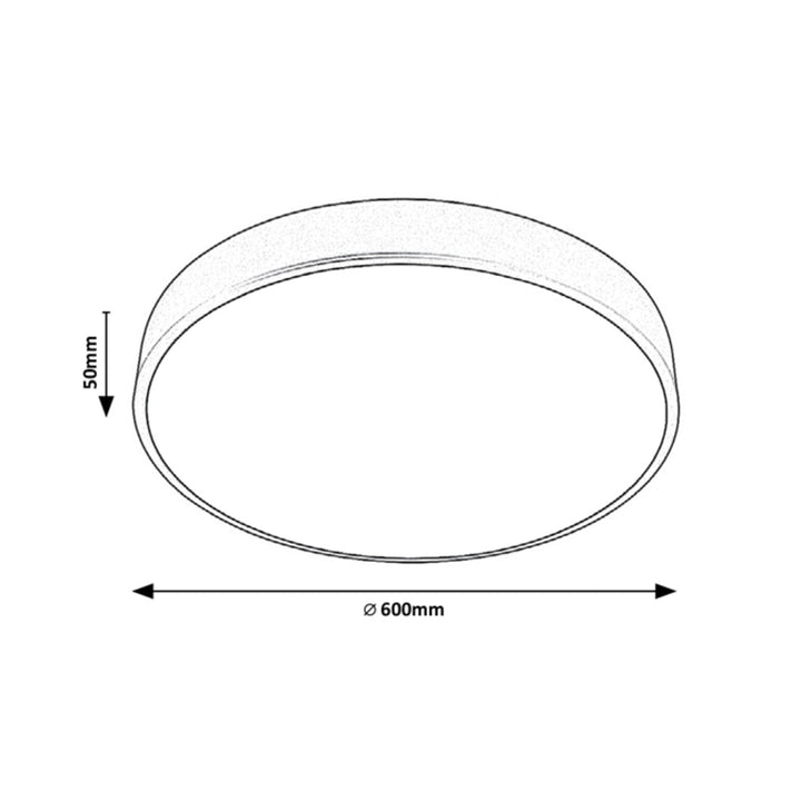 Plafonieră rotunda Tesia, 60W, diametru 60cm, argintiu