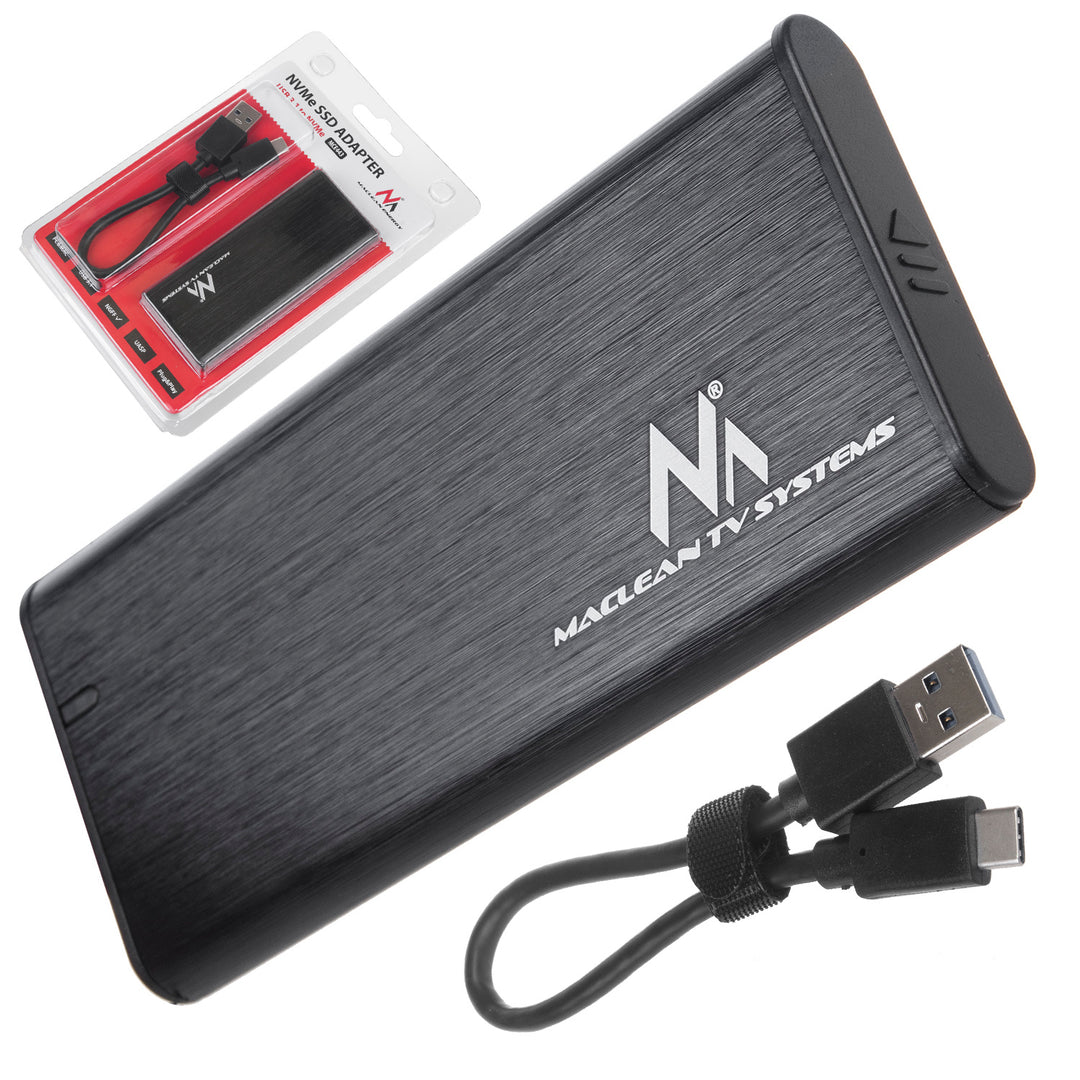 Carcasa rack pentru SSD M.2 NVMe, USB 3.1, Maclean MCE443, negru