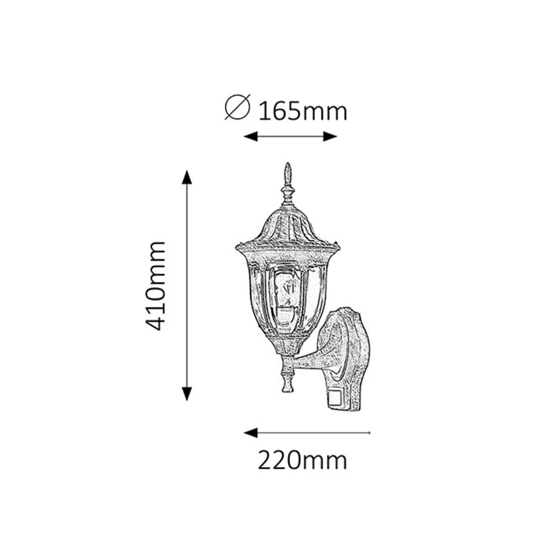 Aplica de perete pentru exterior, Milano Garden, E27, 60W, maro