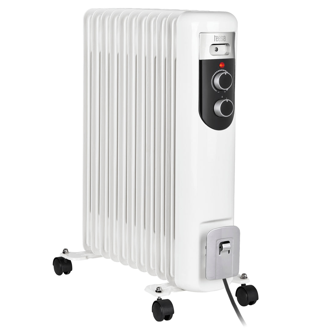 Radiator electric cu ulei TSA8049, 2500 W, alb, portabil