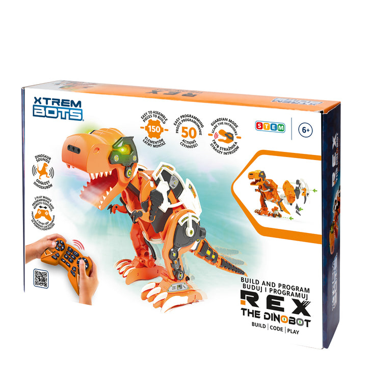 Robot interactiv Dinozaurul Rex, BOT3803159, 28cm, cu telecomanda