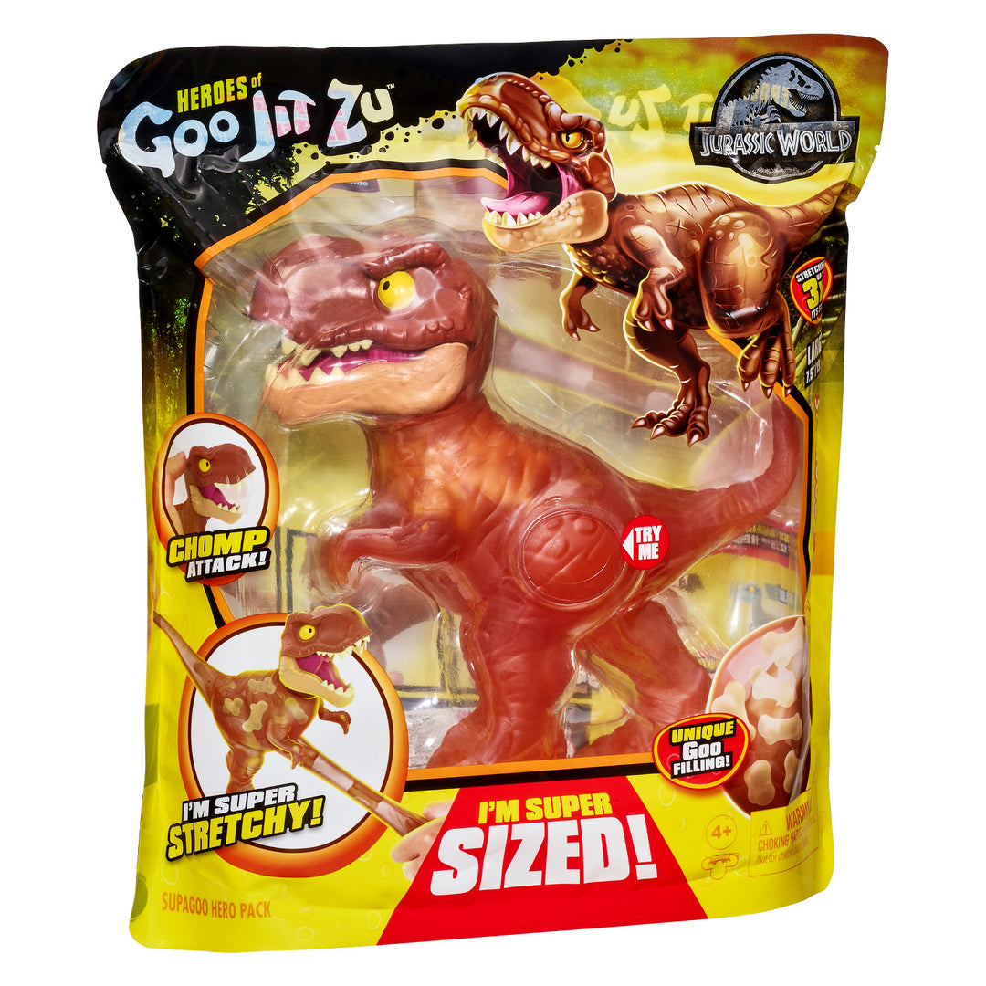 Figurina Heroes of Goo Jit Zu Jurassic World dinozaur mare Supagoo T.Rex - înălțime 19.5 cm