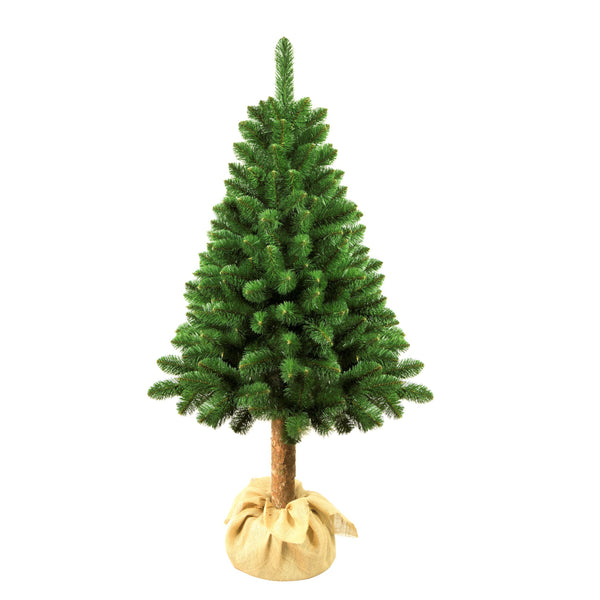 Brad artificial imitatie de pin, trunchi natural, 180 cm, verde
