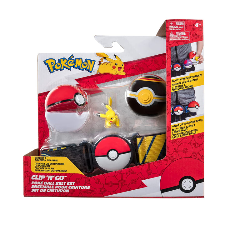 Set Pokemon Clip N Go, Poke Ball, Luxury Ball și Pikachu