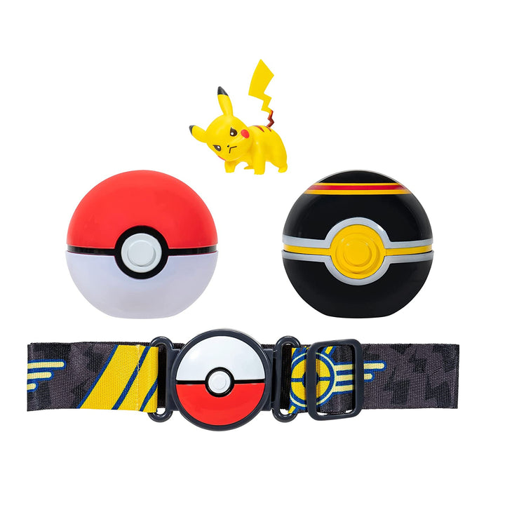 Set Pokemon Clip N Go, Poke Ball, Luxury Ball și Pikachu