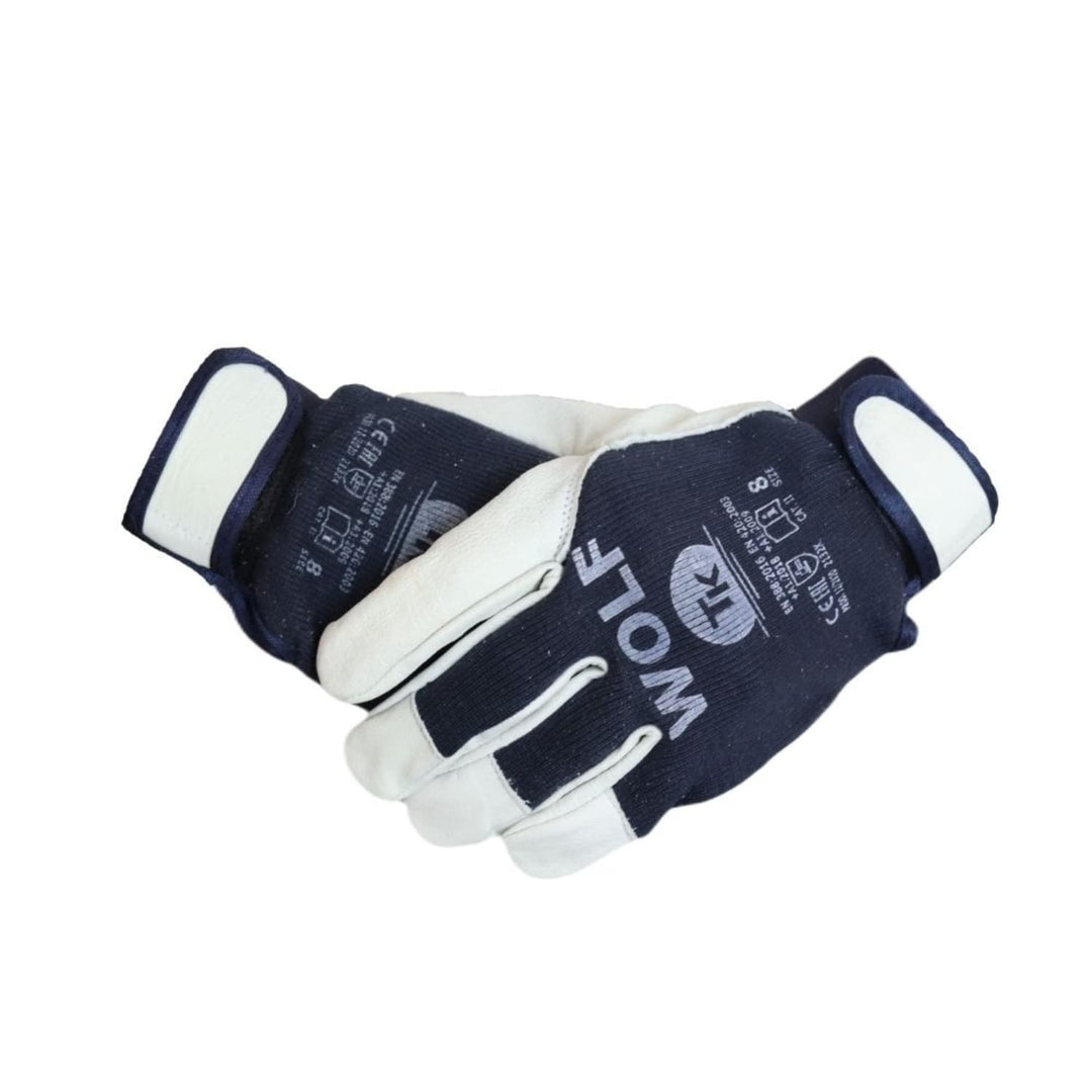Set de 3 perechi de manusi de protectie Wolf, din piele fina de capra, captuseala din bumbac, marime 2XL