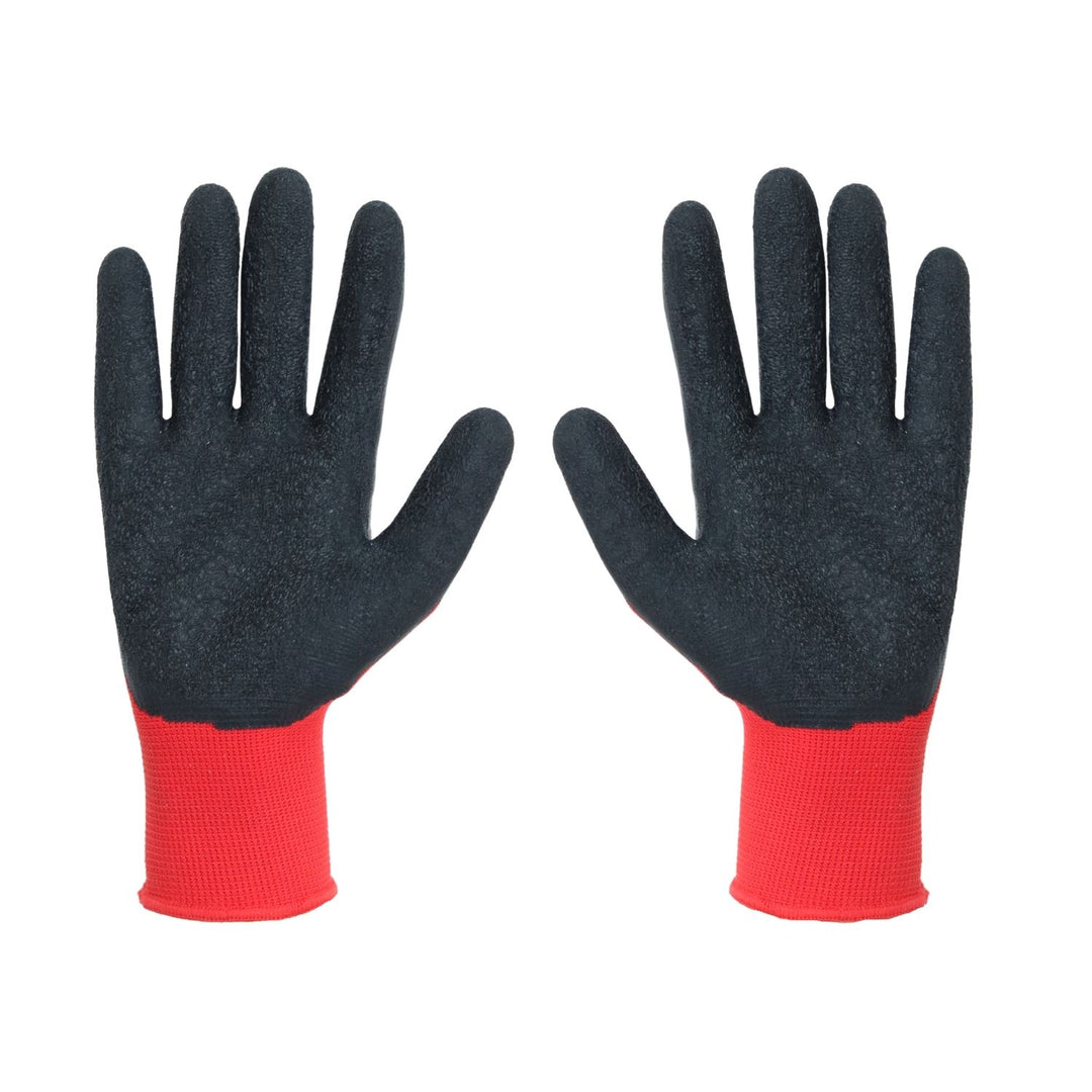 Set de 3 perechi de manusi de protectie Cobra, latex, marime S, negru-rosu