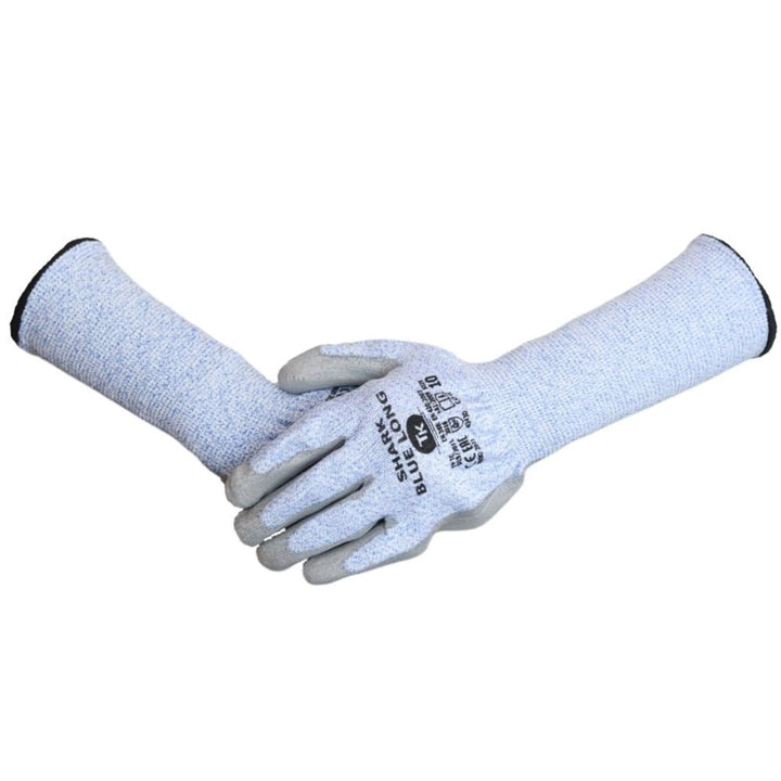 Set de 3 perechi de manusi de protectie Shark Blue Long, marime L