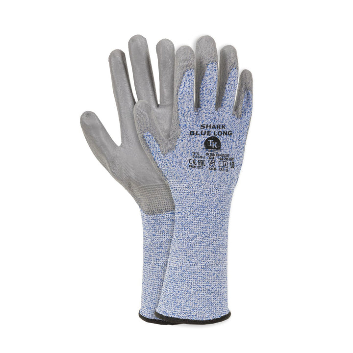 Set de 3 perechi de manusi de protectie Shark Blue Long, marime L