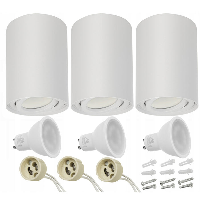 Set de 3 lampi MCE422 si 3 becuri cu LED GU10 5W 4000K