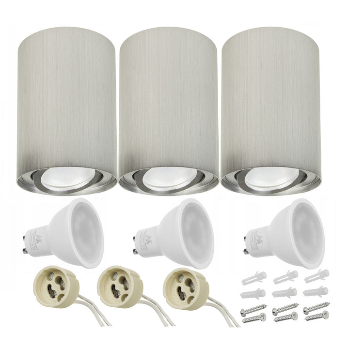 Set de 3 lampi MCE422 si 3 becuri cu LED GU10 5W 4000K