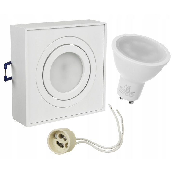 Set corp de iluminat incastrat MCE464 W, 7W  si Led GU10