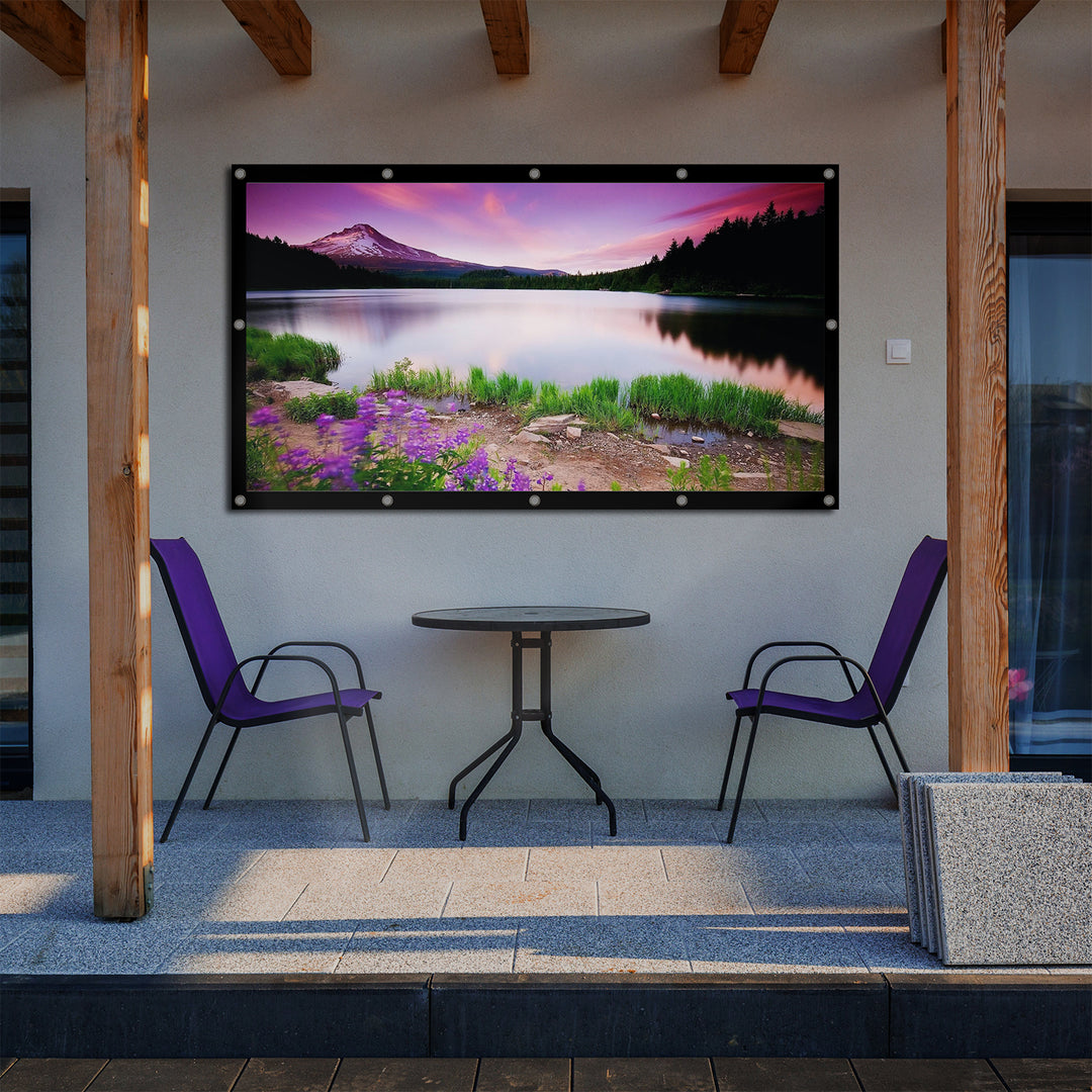 Ecran de proiectie Maclean MC-982, 120", 265x149 cm, pliabil, cu cârlige, unghi de vizualizare 179°